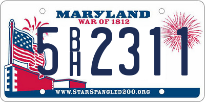 MD license plate 5BH2311