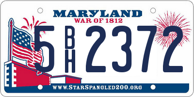 MD license plate 5BH2372
