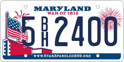 MD license plate 5BH2400