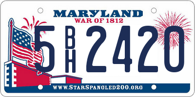 MD license plate 5BH2420
