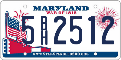 MD license plate 5BH2512