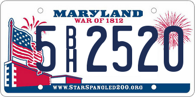 MD license plate 5BH2520