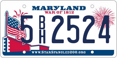 MD license plate 5BH2524