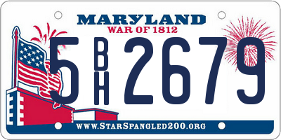MD license plate 5BH2679