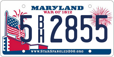 MD license plate 5BH2855