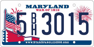 MD license plate 5BH3015