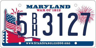 MD license plate 5BH3127