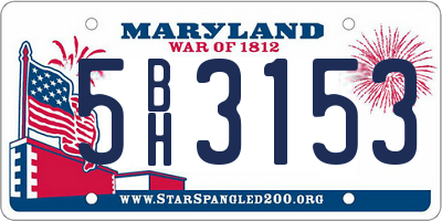 MD license plate 5BH3153