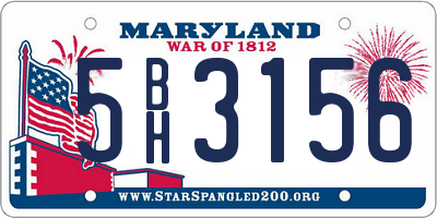 MD license plate 5BH3156