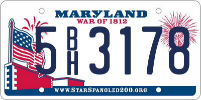 MD license plate 5BH3178