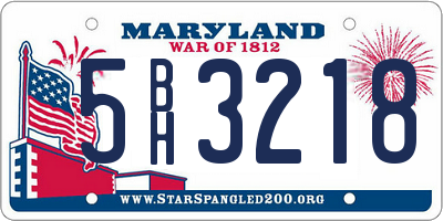 MD license plate 5BH3218