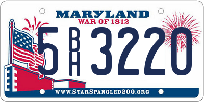 MD license plate 5BH3220
