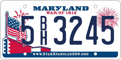 MD license plate 5BH3245