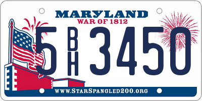 MD license plate 5BH3450