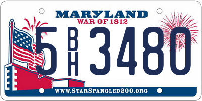 MD license plate 5BH3480