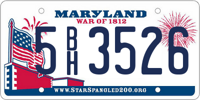 MD license plate 5BH3526