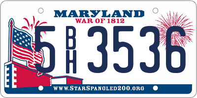 MD license plate 5BH3536