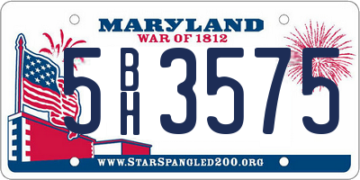 MD license plate 5BH3575
