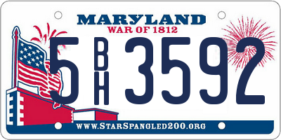 MD license plate 5BH3592