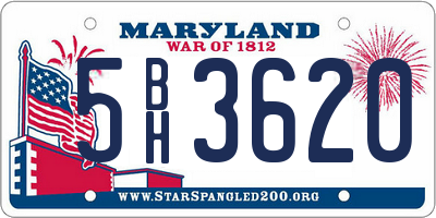 MD license plate 5BH3620
