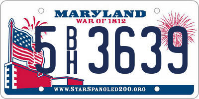 MD license plate 5BH3639
