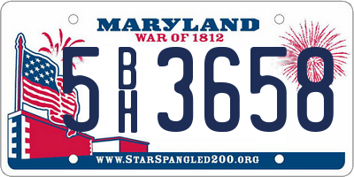 MD license plate 5BH3658