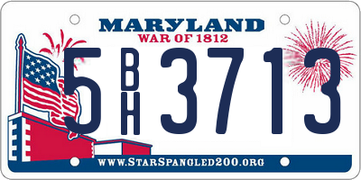 MD license plate 5BH3713