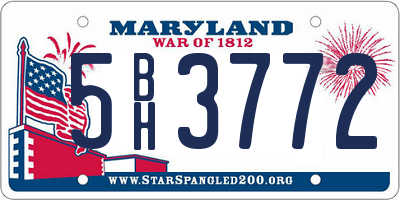 MD license plate 5BH3772