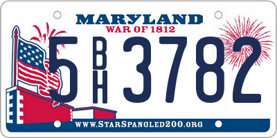 MD license plate 5BH3782