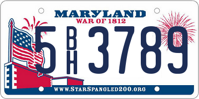 MD license plate 5BH3789