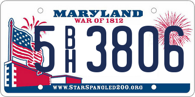 MD license plate 5BH3806