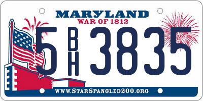 MD license plate 5BH3835