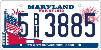 MD license plate 5BH3885