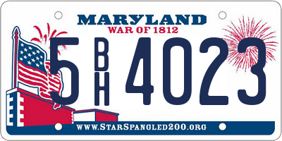 MD license plate 5BH4023