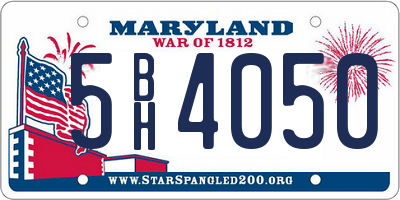 MD license plate 5BH4050