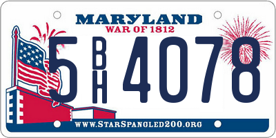 MD license plate 5BH4078