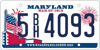 MD license plate 5BH4093