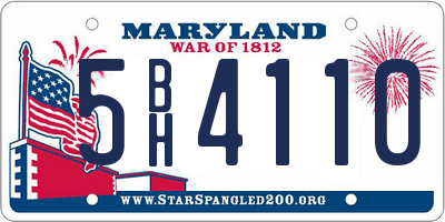 MD license plate 5BH4110