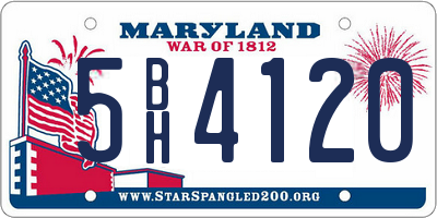 MD license plate 5BH4120