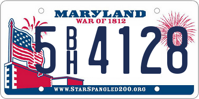 MD license plate 5BH4128
