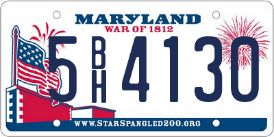 MD license plate 5BH4130