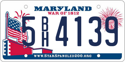 MD license plate 5BH4139