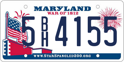 MD license plate 5BH4155