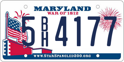MD license plate 5BH4177