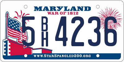 MD license plate 5BH4236