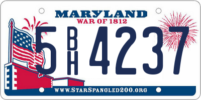 MD license plate 5BH4237