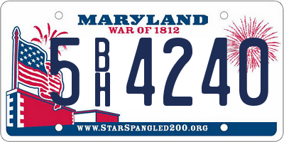 MD license plate 5BH4240