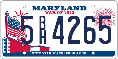 MD license plate 5BH4265