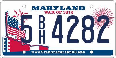 MD license plate 5BH4282