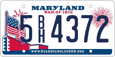MD license plate 5BH4372